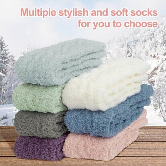 7 Pairs Womens Winter Fuzzy Socks Cozy Fluffy Socks Warm  7-Pair Women’s Fuzzy Socks Cozy Warm Fluffy Christmas Gift Set